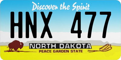 ND license plate HNX477