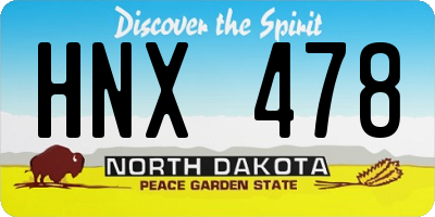 ND license plate HNX478
