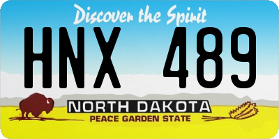 ND license plate HNX489