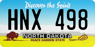 ND license plate HNX498