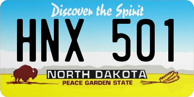 ND license plate HNX501