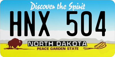 ND license plate HNX504