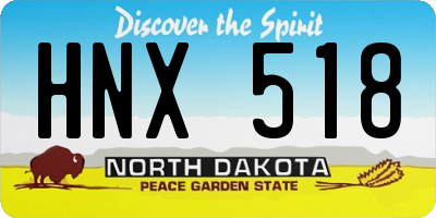 ND license plate HNX518