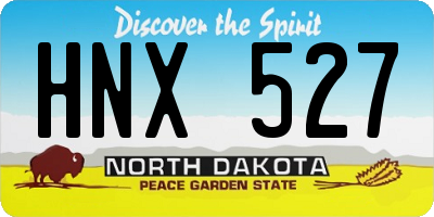ND license plate HNX527