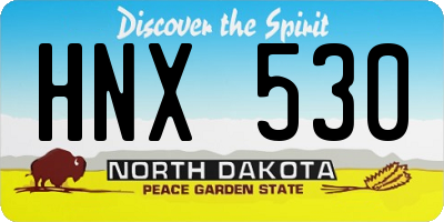 ND license plate HNX530