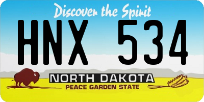 ND license plate HNX534