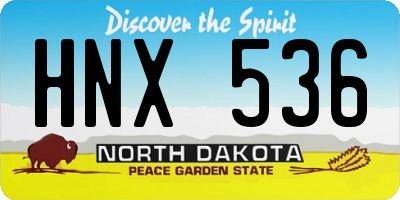 ND license plate HNX536