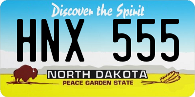 ND license plate HNX555