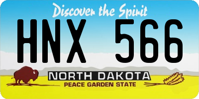 ND license plate HNX566