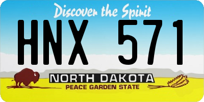 ND license plate HNX571