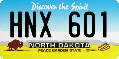 ND license plate HNX601