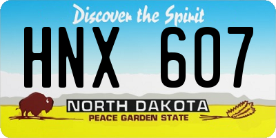ND license plate HNX607