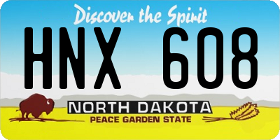 ND license plate HNX608
