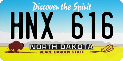 ND license plate HNX616