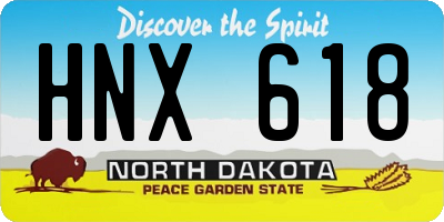 ND license plate HNX618