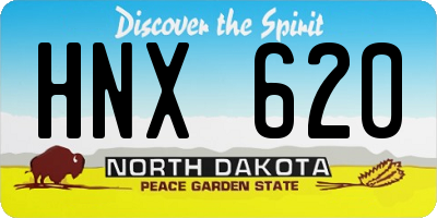 ND license plate HNX620