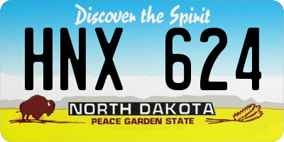 ND license plate HNX624