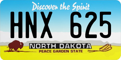 ND license plate HNX625
