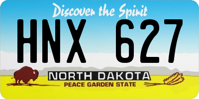 ND license plate HNX627