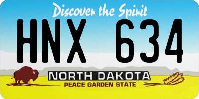 ND license plate HNX634
