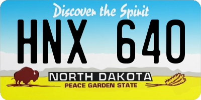 ND license plate HNX640