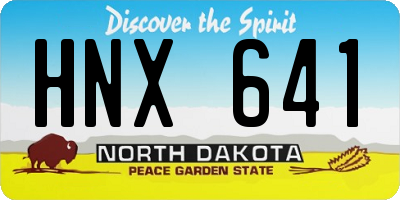 ND license plate HNX641