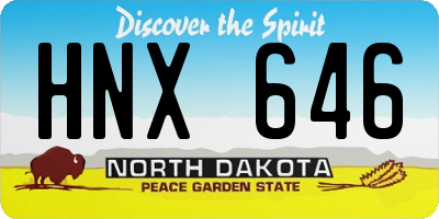 ND license plate HNX646