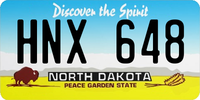 ND license plate HNX648