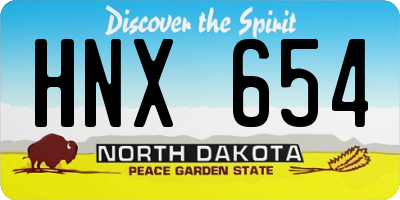 ND license plate HNX654