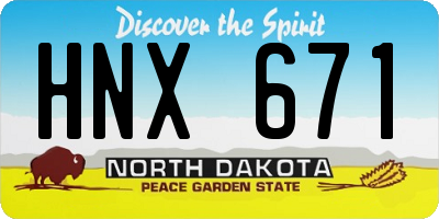 ND license plate HNX671
