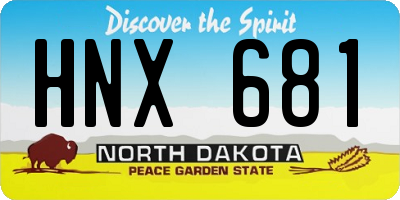 ND license plate HNX681