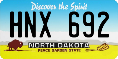 ND license plate HNX692