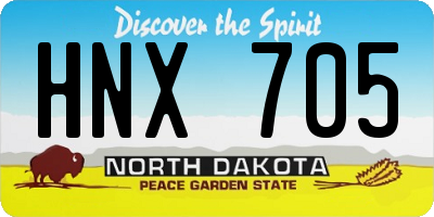 ND license plate HNX705