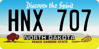 ND license plate HNX707