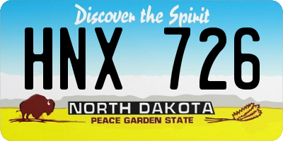 ND license plate HNX726