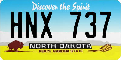 ND license plate HNX737