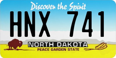 ND license plate HNX741