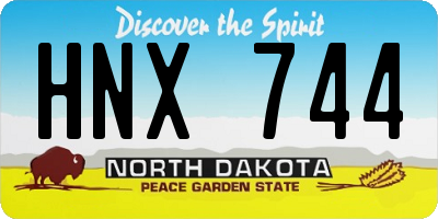 ND license plate HNX744