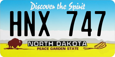 ND license plate HNX747