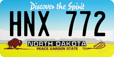 ND license plate HNX772