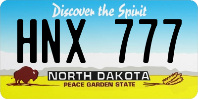 ND license plate HNX777
