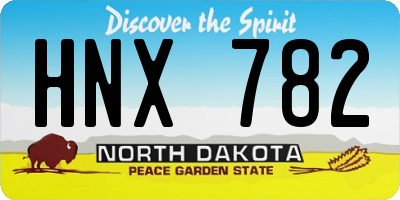 ND license plate HNX782