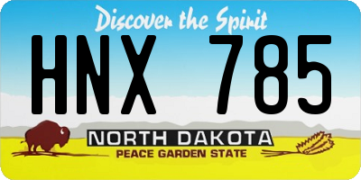 ND license plate HNX785