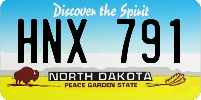ND license plate HNX791