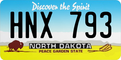 ND license plate HNX793