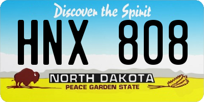 ND license plate HNX808