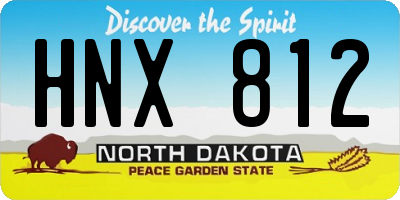 ND license plate HNX812
