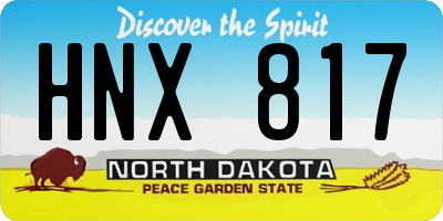 ND license plate HNX817