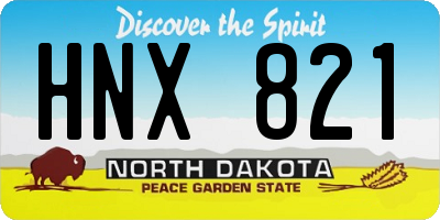 ND license plate HNX821