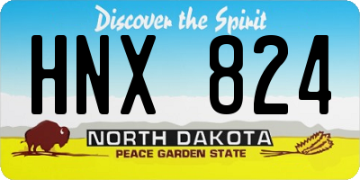 ND license plate HNX824